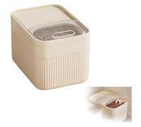 Générique Boîte de rangement hermétique pour Chats et petits animaux, jusqu'à 14 kg, Mesure Tasse Transparent, Plastique, pour Chien, Chat, Friandises, Conteneur Croquettes (Beige 36 * 25 * 25cm)