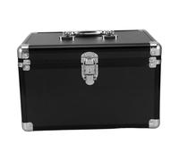 Générique Boîte de Rangement Noire en Alliage D'aluminium avec Protection et Fermeture Scellée, Mallette 2 Couches pour Capteurs et Instruments Délicats en Déplacement