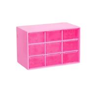 Générique Boîte de Rangement Plastique 9 Cases Empilable, Perle Boîte Transparente, Rangement pour Bijoux, Fournitures de Bureau Visserie, et Accessoires DIY(Hot Pink)