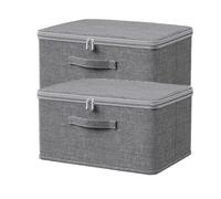 Générique Boite de Rangement Pliable Boîte de rangement pliable grande capacité for couettes, soutiens-gorge, sous-vêtements, garde-robe, vêtements(Grey-M-2pcs)