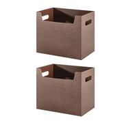 Générique Boîte de Rangement Pliable pour Dossiers A4, Grosse Capacité en PP Épais, Lot de 2 Pièces Couleur Café, Organisateur Pratique pour Bureau et Rangement Maison