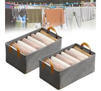 Générique BoîTe De Rangement Pliable Ultra RéSistante, IdéAle Pour Ranger VêTements, Jouets Et Fournitures De Bureau (Gris*2)