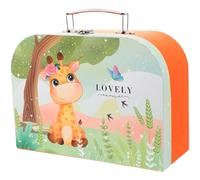 Générique Boîte de Rangement Portable en Carton Motif Girafe, Petite Valise Compacte pour Garçon et Filles, pour Fournitures Scolaires, Photos et Jouets - Organisateur Pratique pour Maison