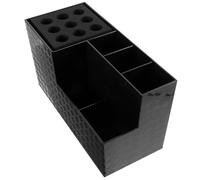 Générique Boîte de Rangement pour Outils Capillaires Compartiments Modulables, Porte-Ciseaux et Espace Maquillage, Support Noir pour Usage Professionnel