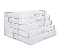 Générique Boîte de Rangement pour Outils de Manucure Tiroir Coulissant en Acrylique Transparent, Organisateur Compact pour Accessoires D’ongles, Bijoux et Produits de Beauté, pour Usage