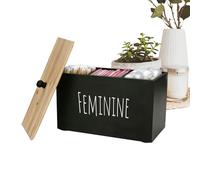 Générique Boîte de Rangement pour Tampons Salle de Bain - Organisateur Produits Féminins En Bois - Porte-Disques Démaquillants Carré | Pour Salle De Bain Bureau Maison Déco Noël