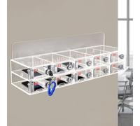 Générique Boîte de Rangement pour téléphone Portable en Acrylique, avec 10 emplacements, idéale pour Les Bureaux et Les écoles. Coffret Mural Transparent et sécurisé avec Petits Compartiments.