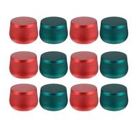 Générique Boîte de Rangement pour Thé 8Oz Bonbonnière Hermétique en Fer-Blanc Rouge et Vert Lot de 12 pour Stockage Alimentaire et Présents