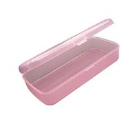 Générique Boîte de Rangement Transparente pour Outils de Manucure, Vide et Rectangulaire, En Polypropylène Transparent, Idéale pour Un Usage Professionnel Ou Pe, rose L