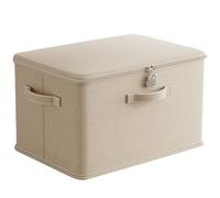 Générique Boîte De Rangement Verrouillable - Bac De Rangement Sécurisé Pour Les Vêtements | Non Tissé Avec Poignée De Transport, D'organisation Empilable, Récipient En Tissu Lavable