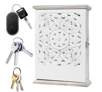 Générique Boîte de Stockage de Clés à Verrou - Cabinet Moderne avec 6 Crochets | Armoire à Clés en Bois avec Rangement,pour Appartement Maison Terrasse Bureau Entrée Fête Anniversaire Pendaison de