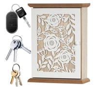 Générique Boîte de Stockage de Clés à Verrou | Style Vintage Sculpté avec 6 Crochets - Coffret Rustique Porte-Clés Mural Organisateur,pour Entrée Bureau Salon Couloir Appartement Porte Patio