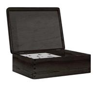 Générique Boîte en Bois avec Couvercle Noir 40x30x13cm Bois de pin Massif,Chariots de Rangement,1.7KG-4017395