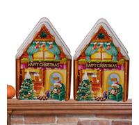 Générique Boîte en métal de Noël 4 Récipients Métalliques Vides pour En-cas | Boîte à biscuits de Noël pour Maison, Appartement, Bureau, Ferme, Dortoir, Soirées en , Réunions