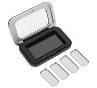Générique Boîte Magnétique Vide pour Fards à Paupières et Blush, Petite Taille S, Couleur Noir Mat, Set 4 Godets en Métal, Palette Personnalisable pour Maquillage de Voyage et Usage