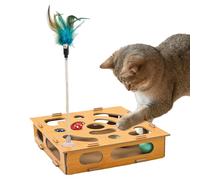 Générique Boîte Puzzle à Griffoir pour Chat - Grattoir en Bois Interactif avec Billes | Grattoirs Labyrinthe pour Jeu Autonome des Chats - pour Maison Salon Chambre Balcony Heure du Repas et Voyage