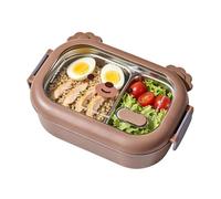 Générique Boîte Repas En Acier Inoxydable - Bol Alimentaire Isotherme 1 Litre,Conteneur À Déjeuner Métal Divisé Design Ours Mignon,Pour Filles Garçons Femmes Hommes École Travail Voyage Plage