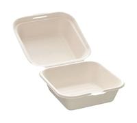 Générique Boite repas pour hamburger en bagasse blanche, 14.9 * 15.6 * 7.7cm carton de 600 écoresponsable et compostable