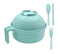 Générique Boîte Repas PP | Bol Micro-ondes 18 Cm - Cuiseur Nouilles Grande Capacité Avec Baguettes Cuillère Fourchette - Cuisine Rapide Résidence Universitaire