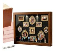 Générique Boîte Silhouette Mini Musée - Bois + Résine 22.7x31.4cm | Vitrine De Souvenirs Lumineuse | 11 Mini Cadres Photo Avec 8 Figurines - Pour Saint-Valentin Mariage Anniversaire