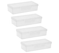 Générique Boite Voyage Portable en Pp 4pcs avec Couvercle, Porte-cotons-tiges Multifonction pour Rangement Salle de Bain et Accessoires de Voyage