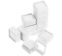 Générique Boîtes à Bijoux en Acrylique Blanches avec Couvercle Transparent Résistantes à L'humidité Lot de 12 et Portables, pour Accessoires et Pièces en Voyage