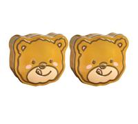 Générique Boîtes à Biscuits Lot de 2 Pièces de en Tôle Marron Boîte en Métal, Design Cartoon Pratique pour Décoration de Fête