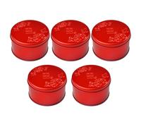 Générique Boîtes à Bonbons Facile à Stocker Étanchéité Lot de 5 en Tôle Rouge Rondes pour Fête et Présents