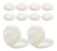 Générique Boîtes à Dragées Coquillage en Plastique Blanc, Lot de 10, Design Unique et Élégant Technologie de Placage sous Vide, pour Mariages à Thème Marin ou Plage