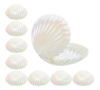 Générique Boîtes à Dragées en Plastique Blanc, Lot de 10, Design Coquillage Élégant et Compact, Portable pour Présents de Mariage et Fêtes Plage