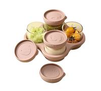 Générique Boîtes à Goûter pour - 4 Petits Pots Micro-Ondables et Réutilisables - Bocaux En Verre Pour Aliments Pots De Rangement - pour Purée de Fruits Lait Maternel Poudre Maison Crèche Hôtel Voyage