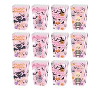 Générique Boîtes à Popcorn Halloween, 12 pièces boîtes à Bonbons et Pop-Corn, Conteneur pour Snacks, Bonbons et Biscuits pour la Soirée Cinéma, la Fête d'halloween, Les Garçons Les