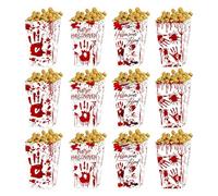 Générique Boîtes à Popcorn Halloween | Boîtes de Pop-Corn pour Cadeaux de Fête 12 Pièces | Conteneur pour Snacks, Bonbons et Biscuits pour la Soirée Cinéma, la Fête d'halloween, Les Garçons et Les
