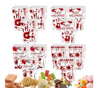 Générique Boîtes à Popcorn Halloween,Boîtes de Pop-Corn pour Cadeaux de Fête 12 Pièces - Conteneur pour Snacks, Bonbons et Biscuits pour la Soirée Cinéma, la Fête d'halloween, Les Garçons et Les