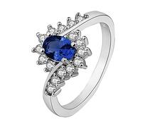 Générique Boîtes Bagues Bagues en argent pour hommes Bagues pour femmes avec strass pour femmes Bagues brillantes pour femmes Classeur Jouet Bagues (Dark Blue, 8)