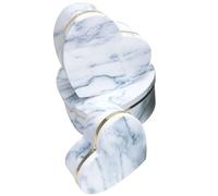 Générique Boîtes Cœur Emballage Résistant en Papier Cuivré Blanc Lot de 3 Couvercle pour Mini Bouquets, pour Décoration Anniversaire ou Boutique de Fleurs
