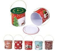 Générique Boîtes De Noël | Boîte En Métal De Chocolat 7 Pièces,Récipients À Biscuits De Noël Avec Poignée Et Couvercle | Pour Bonbons Nourriture Fête Snack Dessert Chocolat