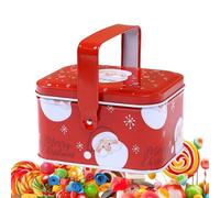 Générique Boîtes De Noël Contenant en métal Père Noël flocon de neige | Contenants À Biscuits De Noël Avec Couvercle Et Poignée Pour le rangement festif des en-cas chocolat aliments