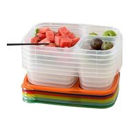 Générique Boîtes De Préparation De Repas | Boîte À Déjeuner 3 Compartiments - Récipient Alimentaire Étanche | pour Réfrigérateur Micro-ondes Lave-vaisselle Maison Bureau Camping Pique-nique École