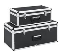Générique Boîtes de Rangement 2 pcs Noir Aluminium,Quincaillerie,Accessoires de quincaillerie,Organisation & Rangement d'outils,Boîtes à Outils,Noir,7.78 KG,91851
