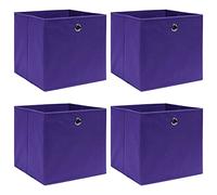 Générique Boîtes de Rangement 4 pcs Violet 32x32x32 cm Tissu,Maison & Jardin, Produits ménagers, Rangement & Organisation, Chariots de Rangement, Pourpre (Poids 2.4KG)