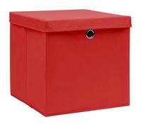 Générique Boîtes de Rangement avec couvercles 4 pcs 28x28x28 cm Rouge,Chariots de Rangement,2.2KG-325220