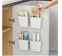 Générique boîtes de Rangement murales, boîte de Rangement pour Porte d'armoire de Cuisine, pour Armoire, Salle de Bain, réfrigérateur, boîte de Rangement pour Petits (White, 14×9×15cm)