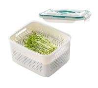 Générique Boîtes De Stockage Pour Réfrigérateur,Conservation Fruits et Légumes | Boîte Alimentaire avec Drainage et Compartiments pour Repas Maison, Pique-nique et Restes