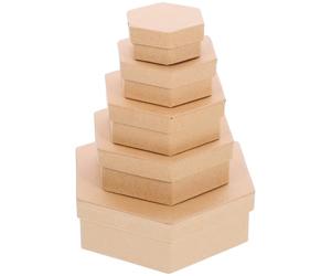 Générique Boîtes en Papier Kraft Hexagonales pour Bonbons, Coffret Présent Multifonctionnel Réutilisable pour Différentes Occasions, Artisanat et Décoration