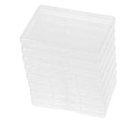 Générique Boîtes en Plastique Transparentes pour Cartes à Jouer Lot de 8 Petites Boîtes Rectangulaires Couvercles Charnières Étui Multifonction pour Cartes de Visite Rangement Portable et