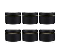 Générique Boîtes Rondes Contenant Vintage Lot de 6 Noir pour Bougies avec Lisse et Capacité de Rangement Modérée, pour Petits Objets et Bijoux