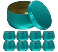 Générique Boîtes Rondes Multi-usages -blanc Vert Lot de 12 pour Rangement Hermétique de Thé et Bonbons pour Organisation Maison et Artisanat
