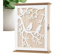 Générique Boîtier à Clés,6 Crochets et Gravure Vintage Organisateur | Support pour Clés en Bois à Fixation Murale avec Serrure,pour Bijoux Petits Objets Cadeaux Entrée Porte d'Entrée