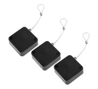 Générique Boîtier Antivol Câble Rétractable en Acier Noir 3pcs Verrouillage Anti-perte et Système Automatique de Rétraction pour Sécurité Renforcée